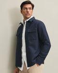 Herringbone Overshirt - Navy Blue