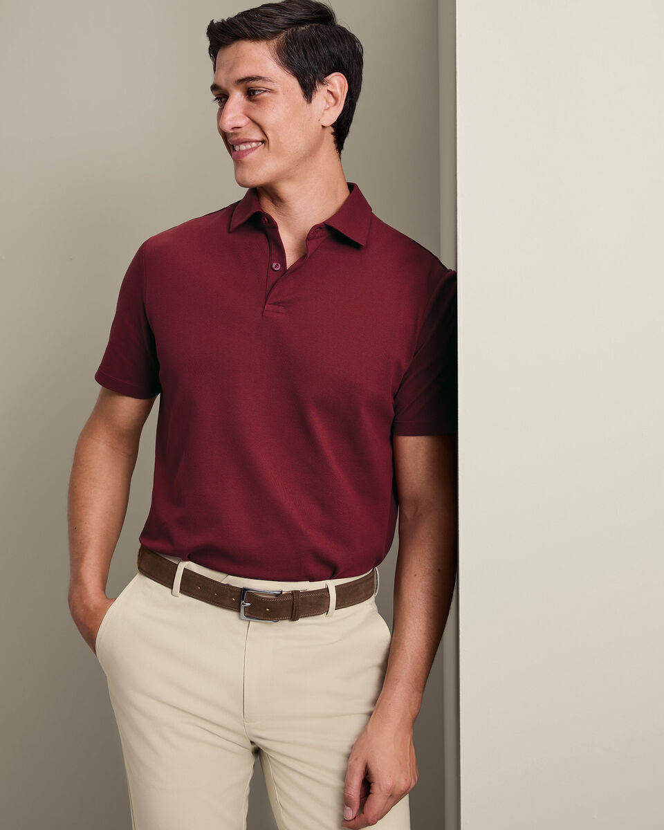 Smart Pique Polo - Maroon Red