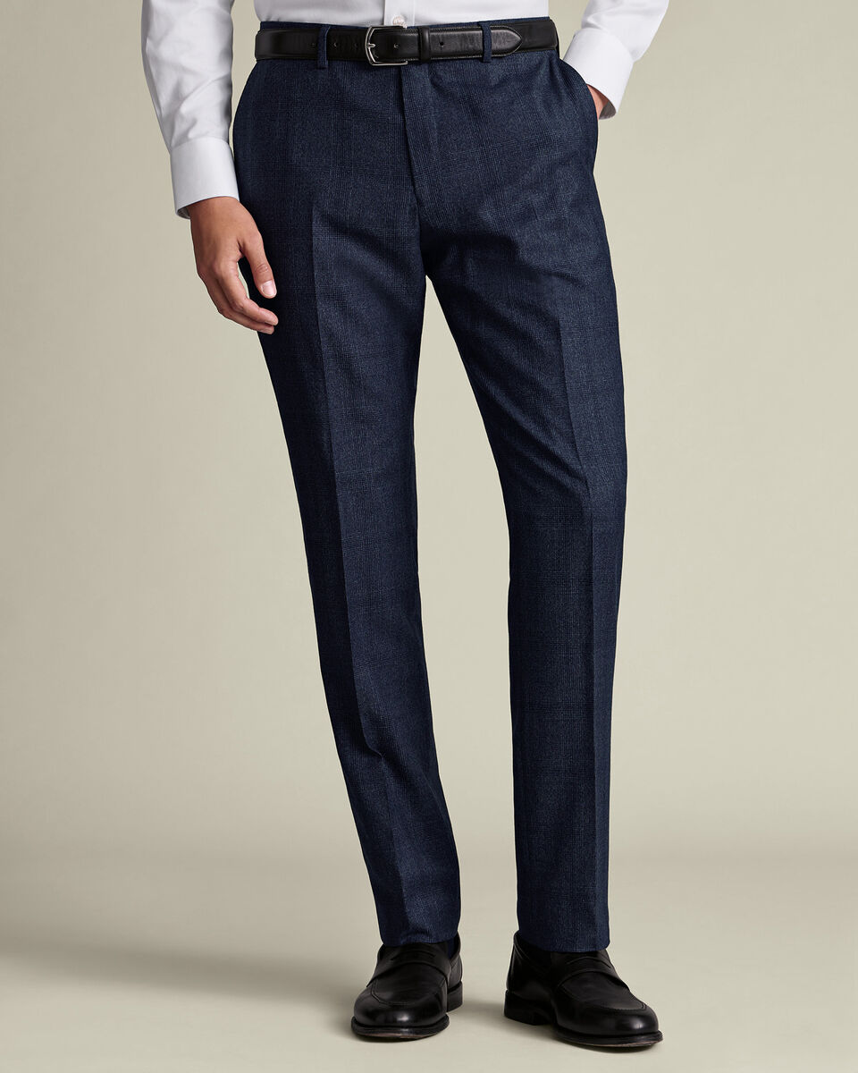 Ultimate Performance Check Suit Trousers - Steel Blue